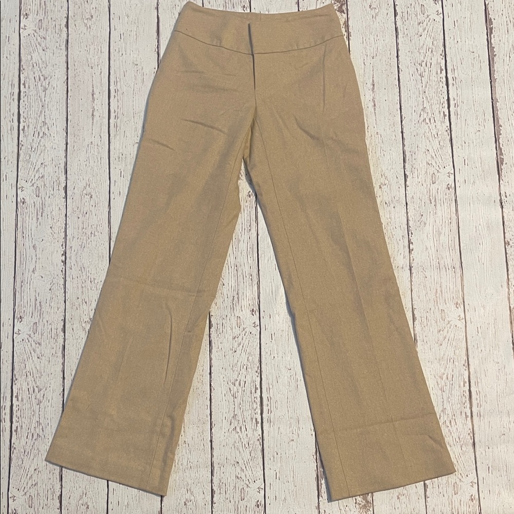 Elegant Tan Wool Women's Dress Pant